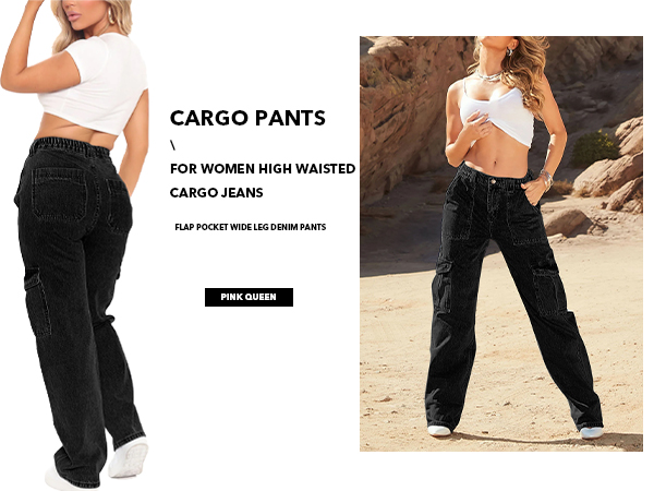 Cargo Pants for Women High Waisted Cargo Jeans