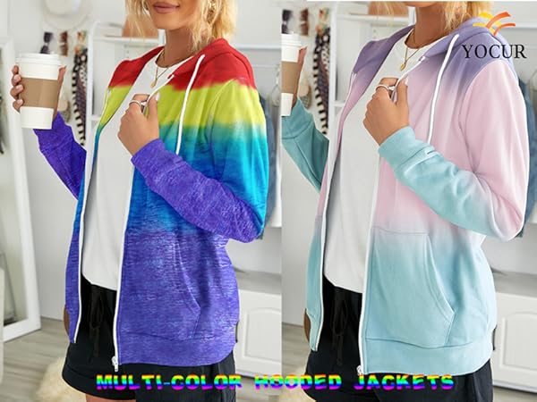 multi-color hooded jackets