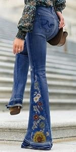 Bell Bottom Jeans for Women Flare Jeans High Waisted Wide Leg Bootcut Jeans