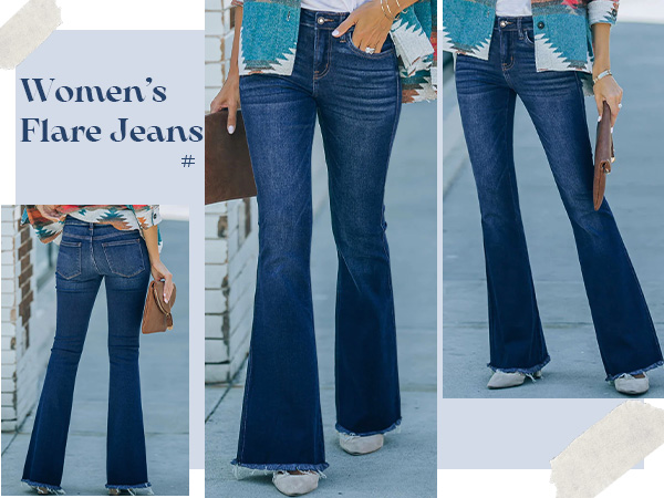 high waisted flare jeans for women