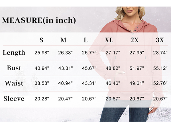 sweatshirt size chart