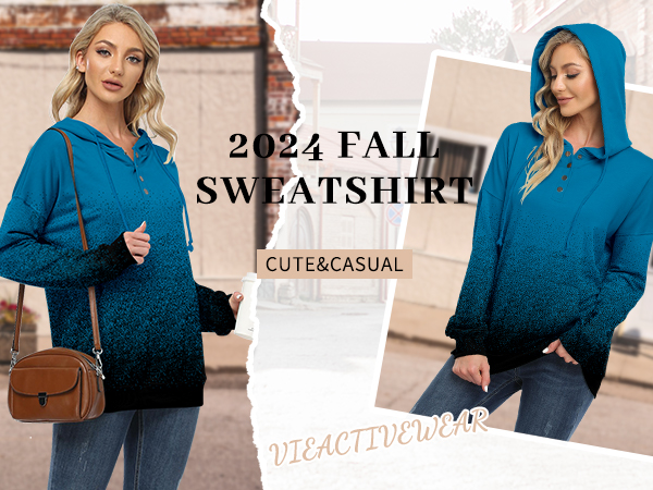 2024 fall sweatshirt blue dot hoodies