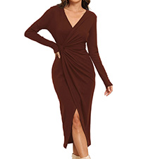 long sleeve midi dress ruched womens knit dress long sleeve womens wrap dresses midi length long