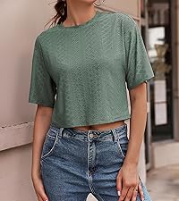 women crop top eyelet crop top