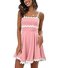 pink dress for women 2024 mini dress ric rac dress casua dress for women party dress for women  