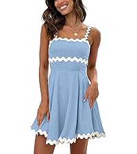 blue dress for women 2024 mini dress ric rac dress casua dress for women party dress for women