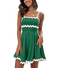 green dress for women 2024 mini dress ric rac dress casua dress for women party dress for women