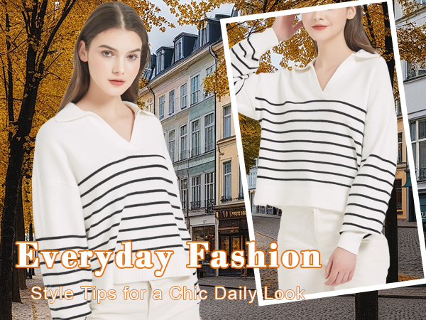 women striped sweater