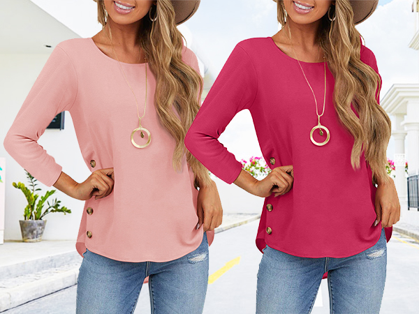 Womens Fall Tops 3/4 Sleeve