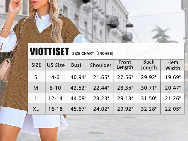 Oversized Cable Knit Sweater Vest V Neck Tunic Speckle Sleeveless Pullover Sweaters Top