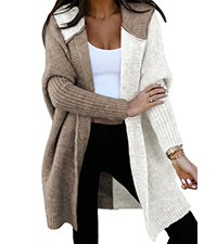 Hooded Knit Cardigan Sweater