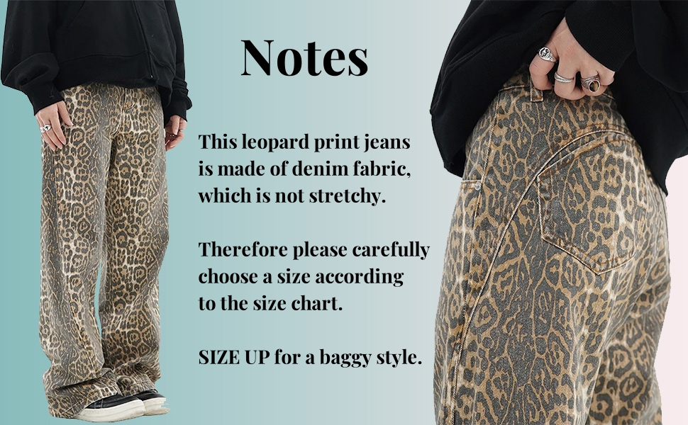 Leopard print jeans