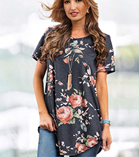 casual floral print tunics