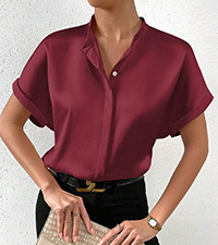 Silk Blouses Silk Shirts for Women Office Work Elegant Top