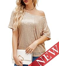 Sequin One Shoulder Tops