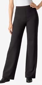 55054 Wide Leg Ponte Knit Pant