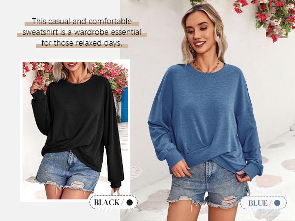 BATWING SLEEVE LOOSE FIT SWEATSHIRTS