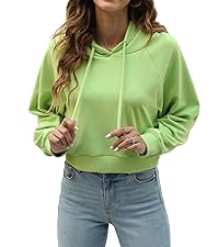 Womens crop sweatshirt long sleeve hoodie casual tops comfy clothes fall shirt