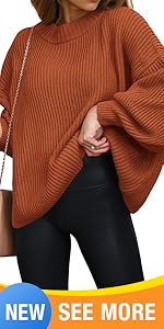 fall Sweaters Oversized Chunky Knitted Pullover Sweater Casual Long Sleeve Crewneck Cute Sweaters