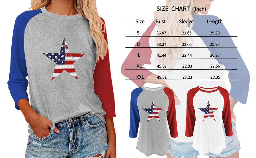 Cotton Tops for Women 70s Tops 4th of July Memorial Day Gift Tees T Shirts Fashion Blouse