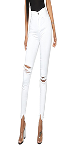 white ripped skinny jeans