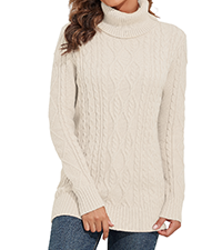 Mid-length turtleneck sweater