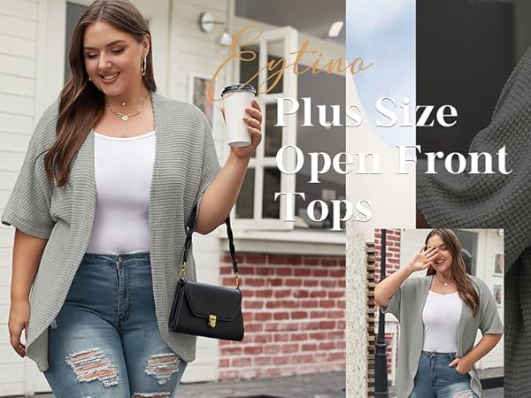 Plus Size open front cardigan