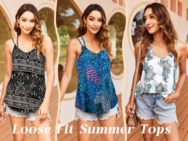 Women Floral Print Summer Tank Top-1616