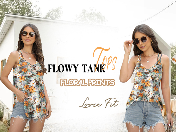 1616-Floral Print Tank Top