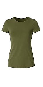 Crewneck Slim Fitted Short Sleeve T-Shirt Stretchy Bodycon Basic Tee Tops