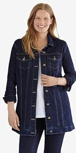 03403 Long Stretch Denim Jacket