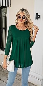 3/4 Sleeve Tunic Tops