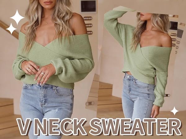 cross wrap tops oversized winter sweaters for women pullover for women fall sweaters for women