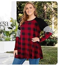 plus size Christmas plaid shirts