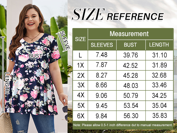 Plus Size Short Sleeve V Neck Button Basic Tunic Tops 