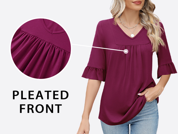 front pleated