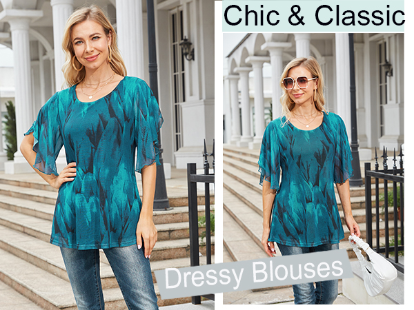 womens tops 3/4 slevee shirts blouses for women