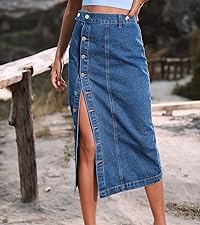 jean skirt button down