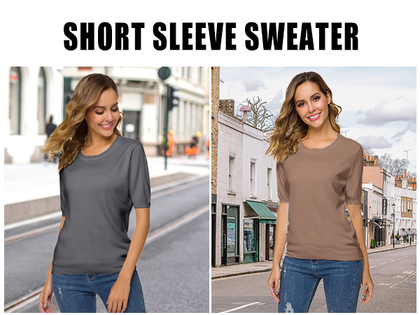 short sleeve sweater for women sweater knit tops summer light sweaters lightweight sweaters soft