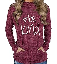 Womens Casual Long Sleeve Cozy High Neck Solid Sweatshirt with Pocket