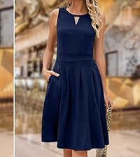 Women&amp;amp;#39;s Retro Sleeveless Casual Summer Dress with pockets