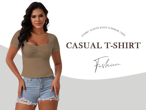 summer casual top for women with slit