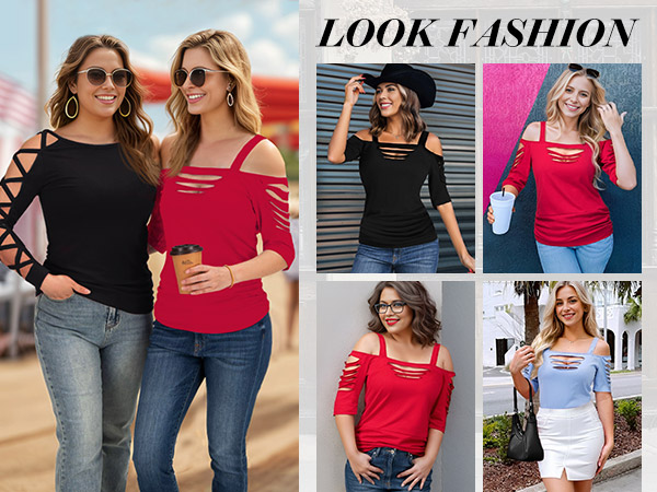 half sleeve tops for women