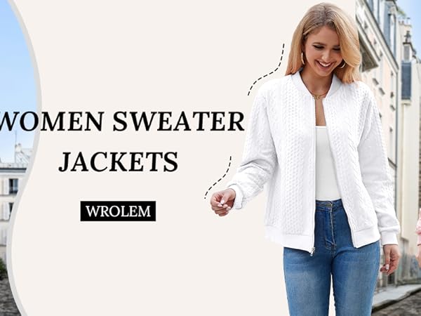 Women&#39;s Zip Up Cardigan Sweater Cable Knit Hoodies