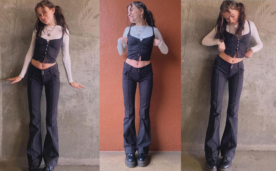 low rise flare jeans for women y2k