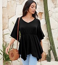 Poplab Women’s Casual Flare Tunic Tops