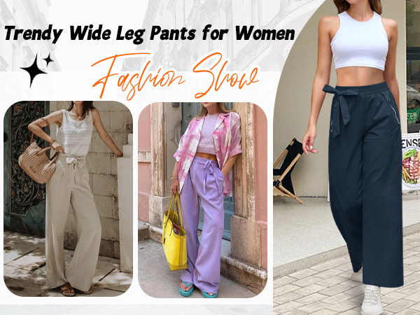 casual wide leg pants