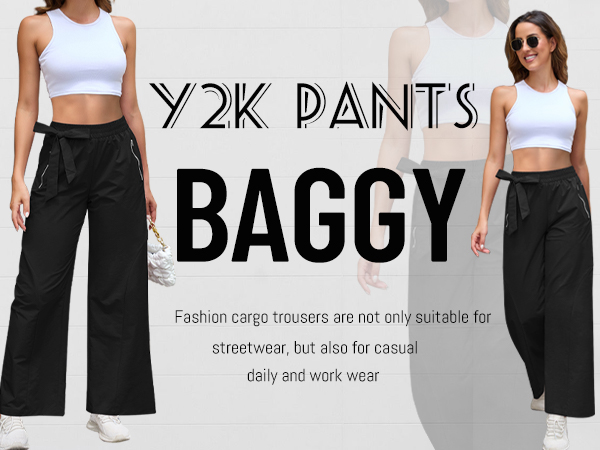  y2k clothes 80s womens parachute pants