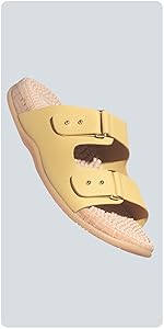 Yellow double strap reflexology womens sandal