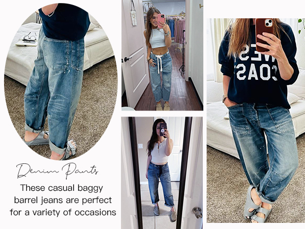 barrel jeans women boyfriend jeans for women horseshoe jeans baggy jeans women''s wide leg jeans